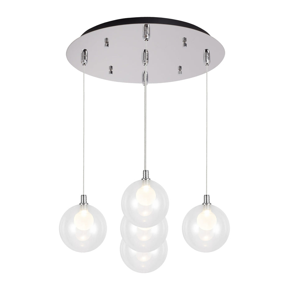 Bolla 16-in Chrome 5-Light Multi Pendant