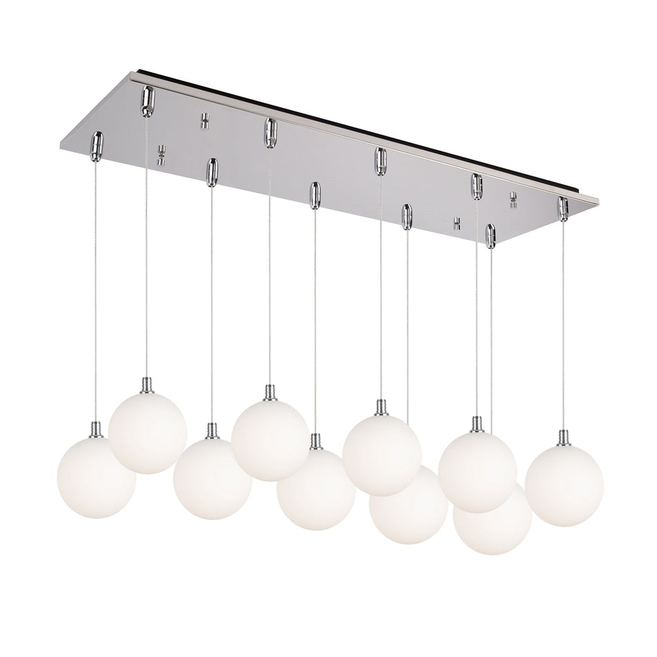 Bolla 29-in Chrome/Opal Glass 10-Light Multi Pendant