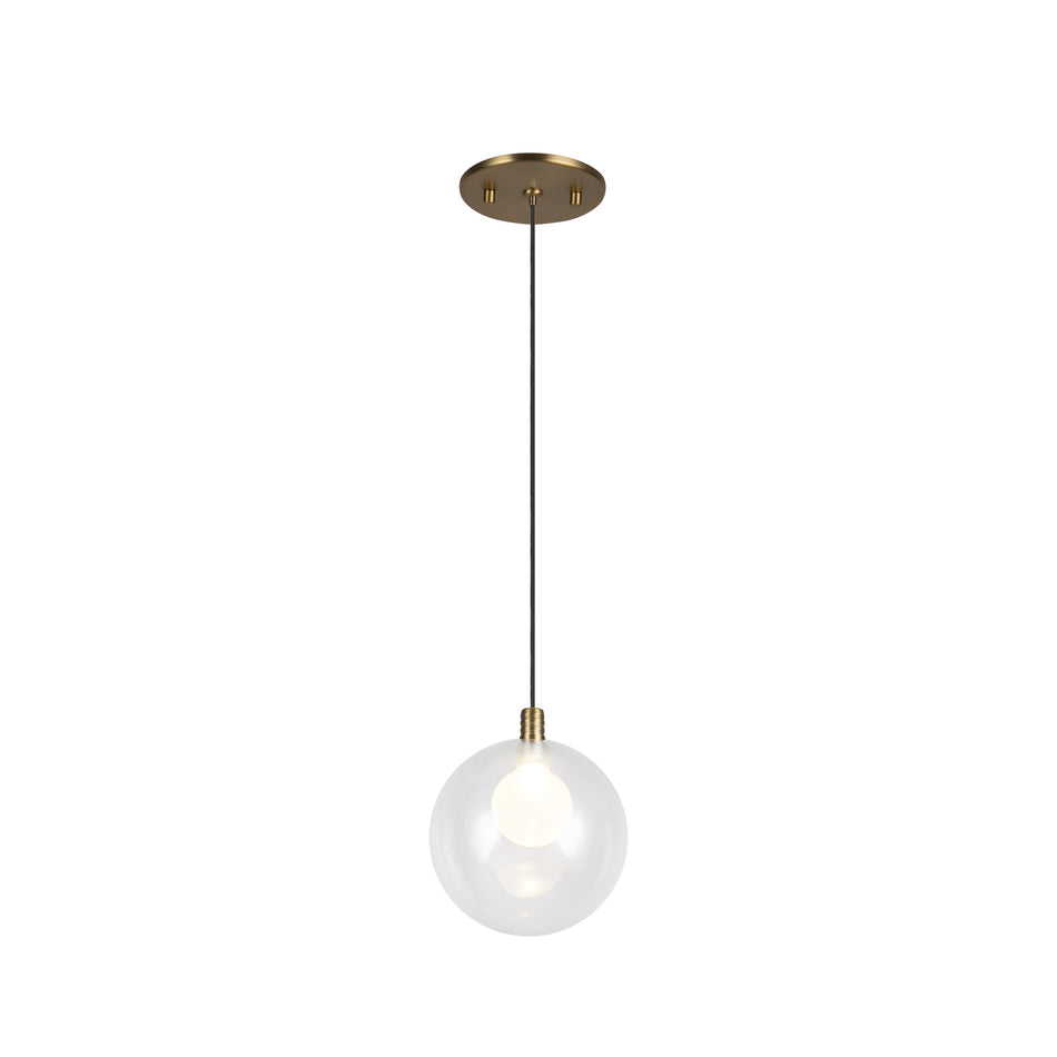 Bolla 5-in Brushed Gold LED Pendant by KUZCO