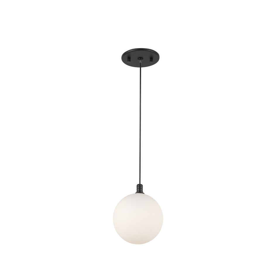Bolla 5-in Black/Opal Glass LED Pendant by KUZCO