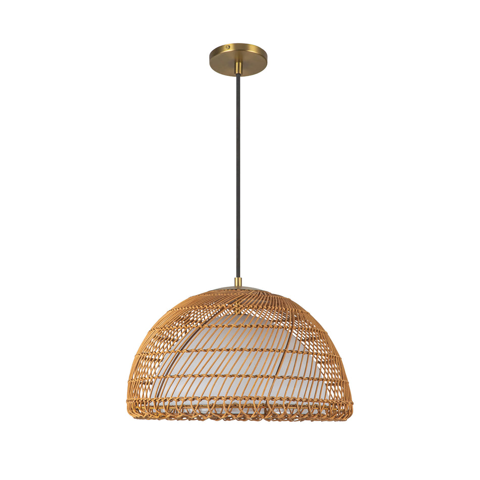 Bondi 16-in Brushed Gold/Opal 1 Light Pendant by ALORA MOOD