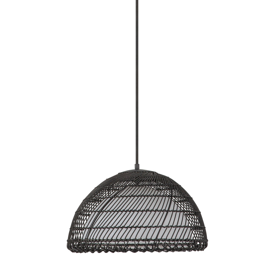 Bondi 16-in Matte Black/Opal 1 Light Pendant by ALORA MOOD