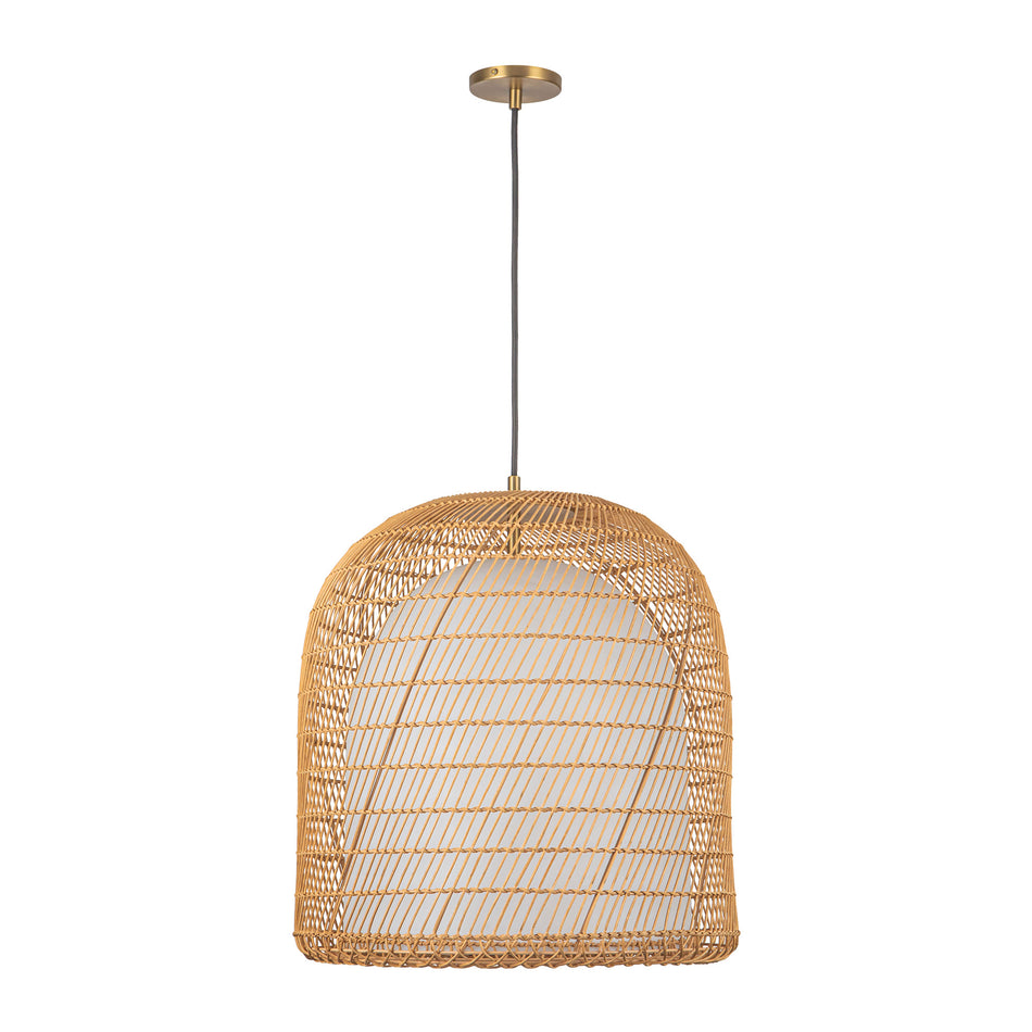 Bondi 20-in Brushed Gold/Opal Glass 1 Light Pendant by ALORA MOOD