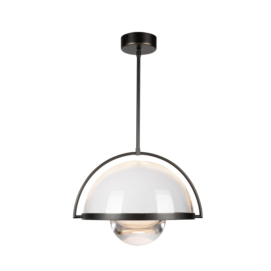Bowery 14-in Urban Bronze LED Pendant by KUZCO
