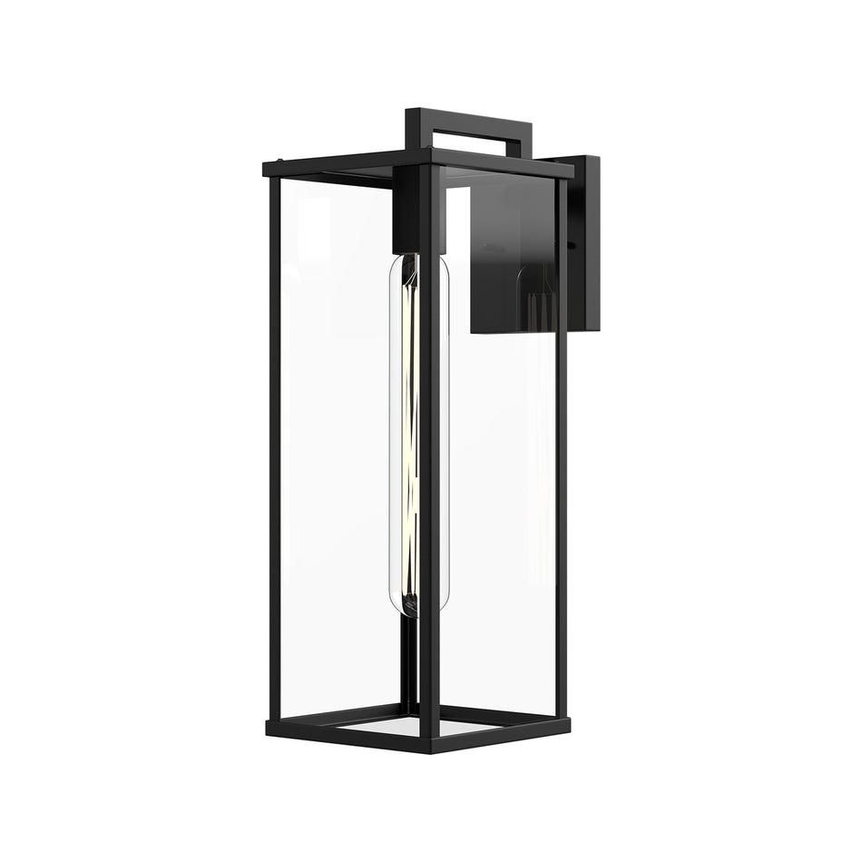 Brentwood 17-in Clear Glass/Textured Black 1 Light Exterior Wall Sconce by ALORA MOOD