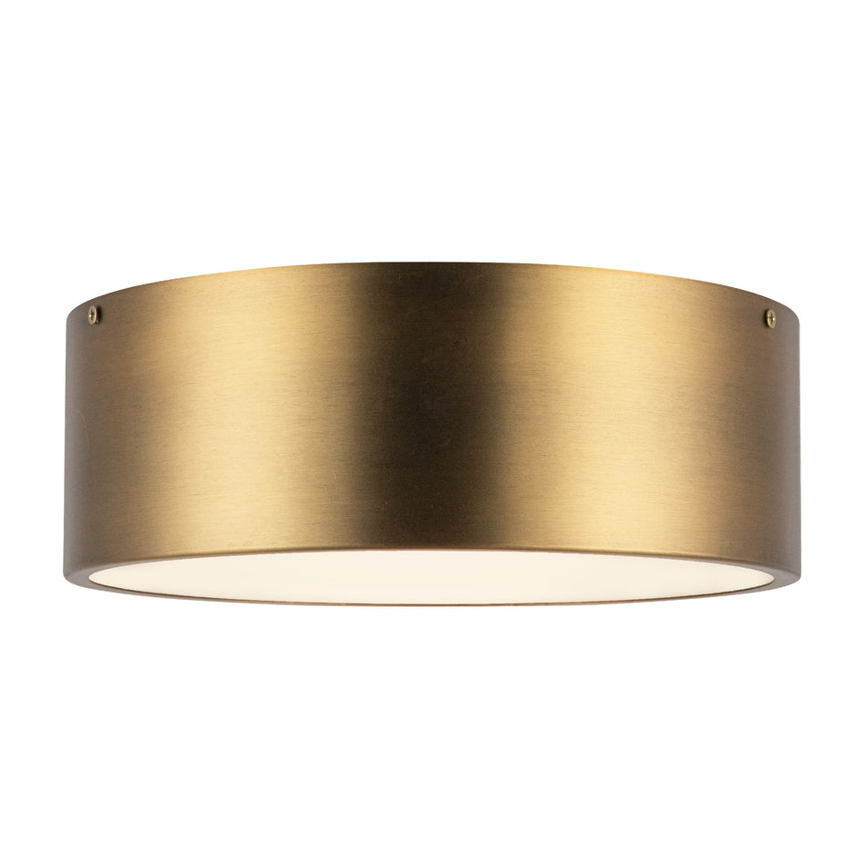 Brisbane 11-in Aged Gold 2 Lights Flush Mount