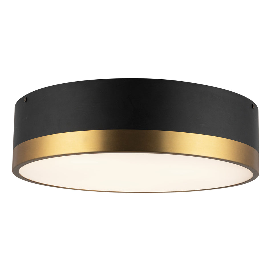 Brisbane 16-in Aged Gold/Matte Black 3 Lights Flush Mount by ALORA MOOD