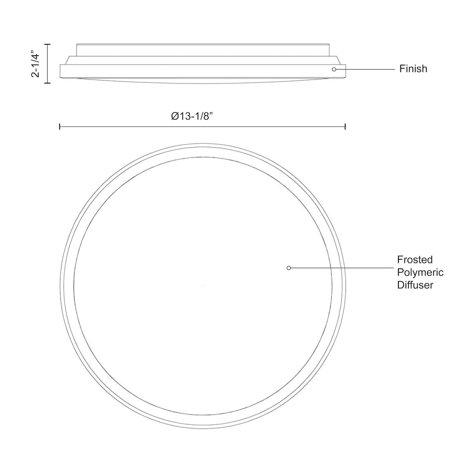 Brook 13-in Black LED Flush Mount by KUZCO