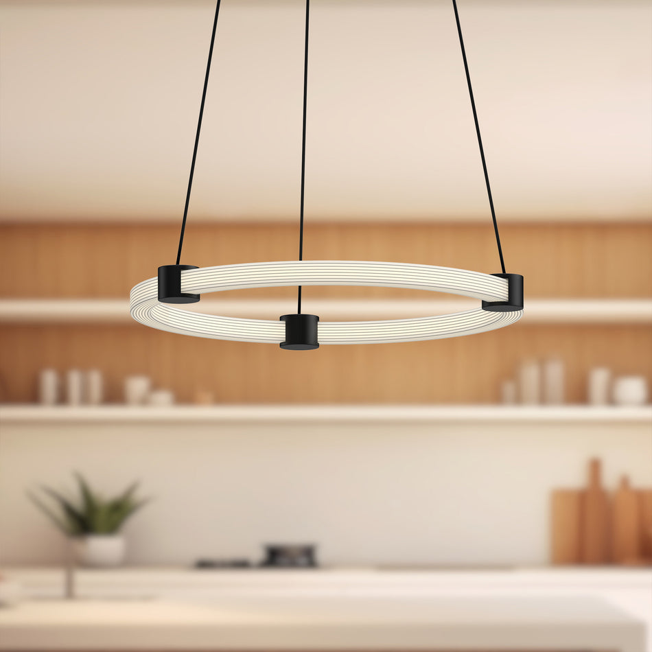 Bruni 16-in Black LED Pendant by KUZCO