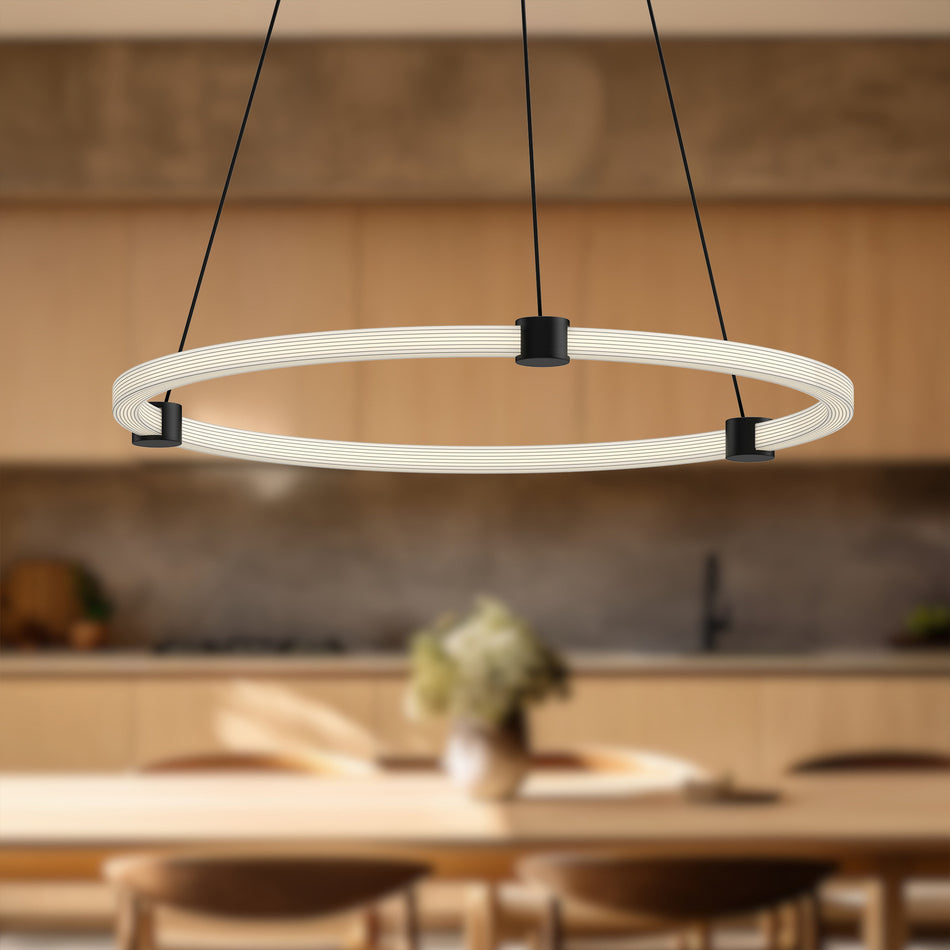 Bruni 24-in Black LED Pendant by KUZCO