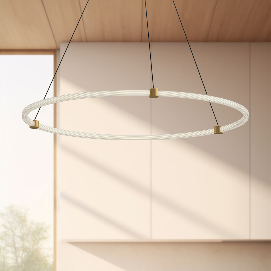Bruni 40-in Brushed Gold LED Pendant by KUZCO