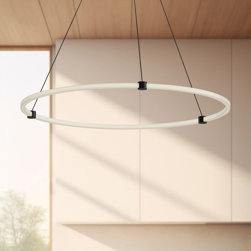 Bruni 40-in Black LED Pendant by KUZCO