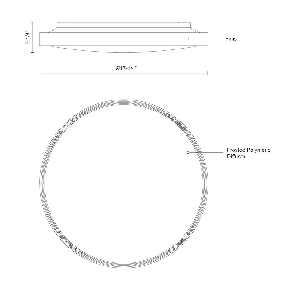 Brunswick 18-in Black LED Flush Mount by KUZCO