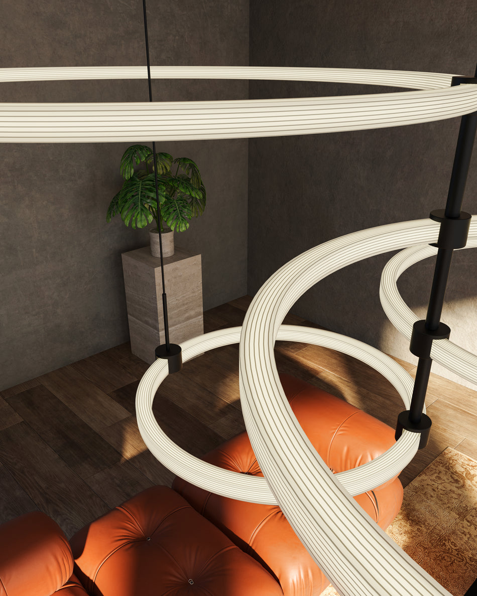 Bruni 55-in Black LED Chandeliers by KUZCO