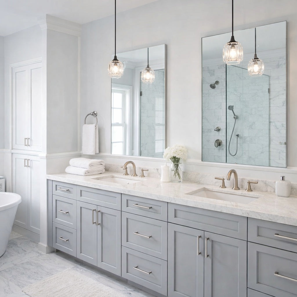 Rosa 1 Light Crystal Cut Glass Pendant in Black by Matteo