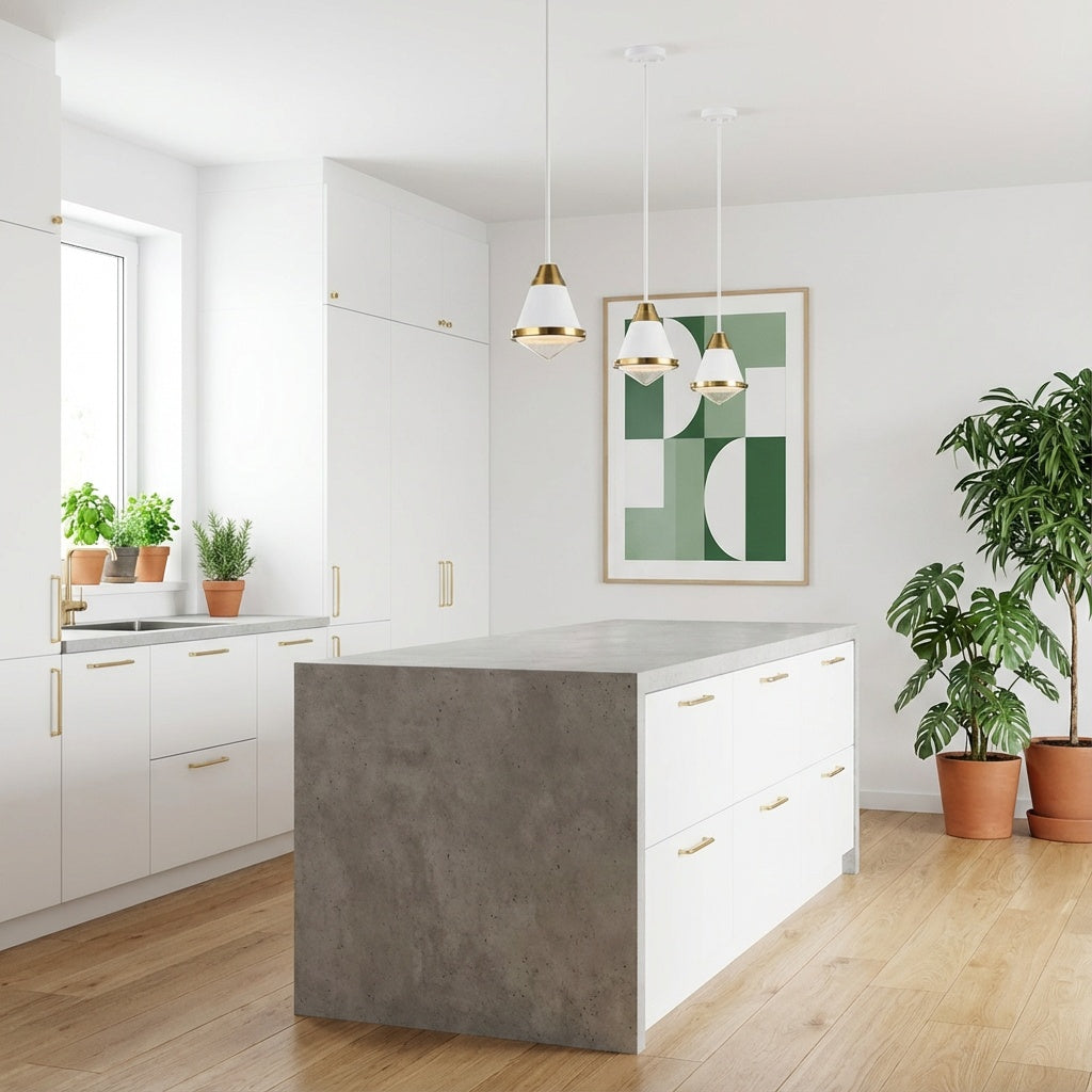 Lloyd single pendant with bubbled glass in white by Matteo