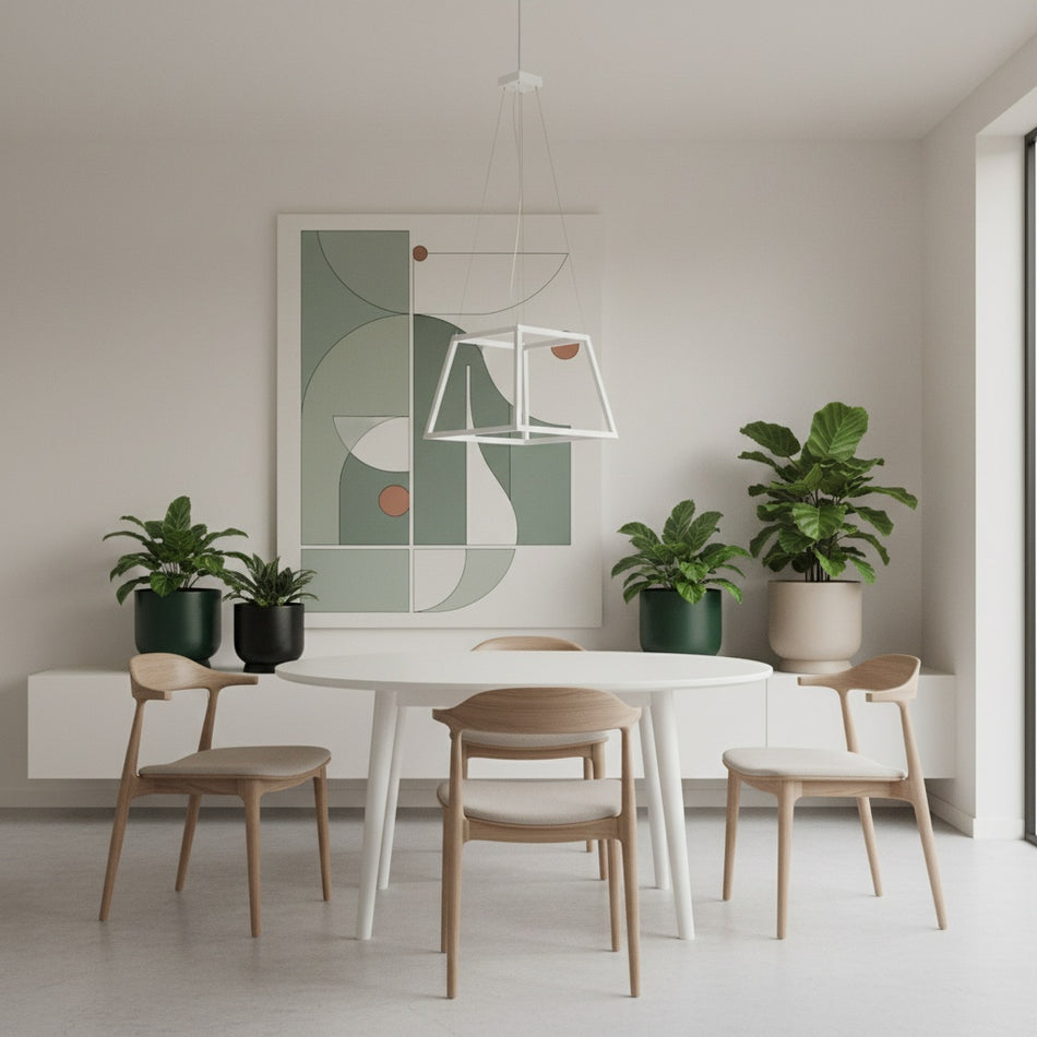 Carlington LED Integrated chandelier in white by Matteo