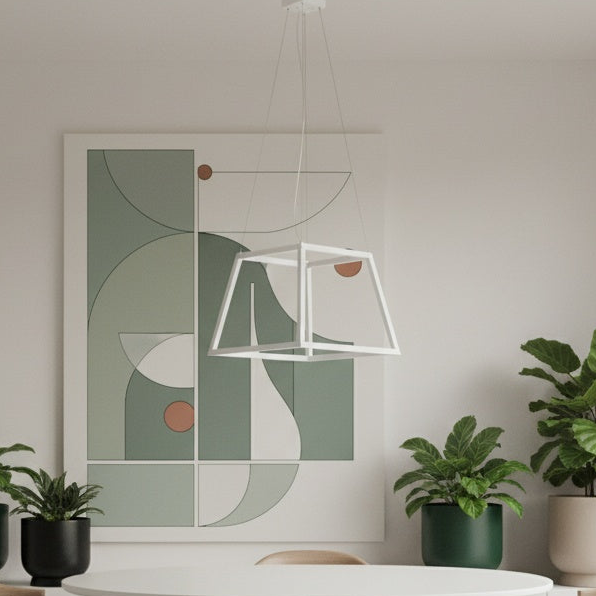 Carlington LED Integrated chandelier in white by Matteo