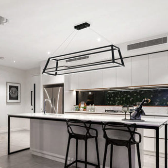 LED Integrated Clarington pendant in black by Matteo