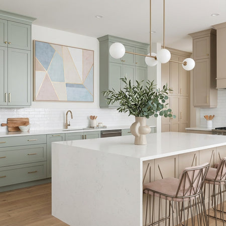 Novo collection 4 light island/dining table light in Antique Gold Brass and Opal Glass by Matteo