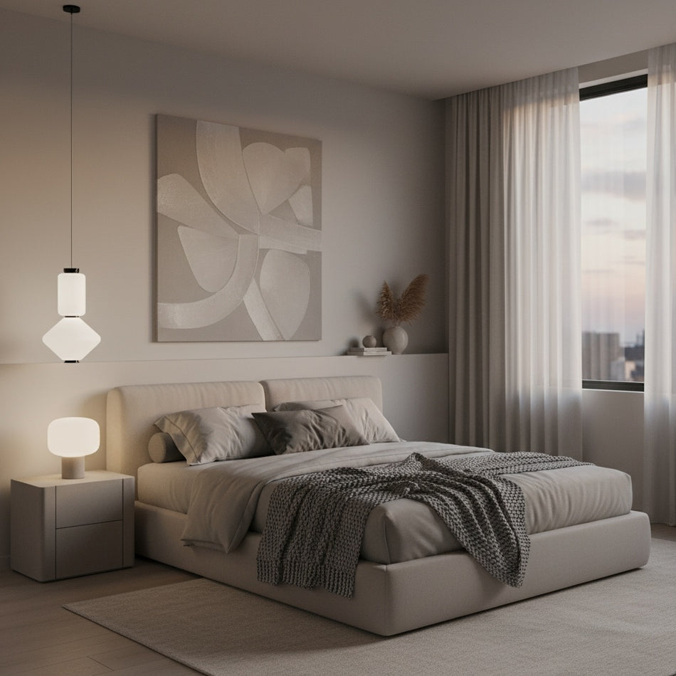 Dango pendant with Opal Glass in Oxidized Black  by Matteo