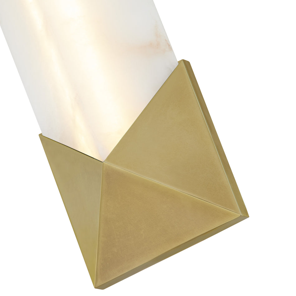 Caesar 12-in Vintage Brass/Alabaster LED Wall/Vanity