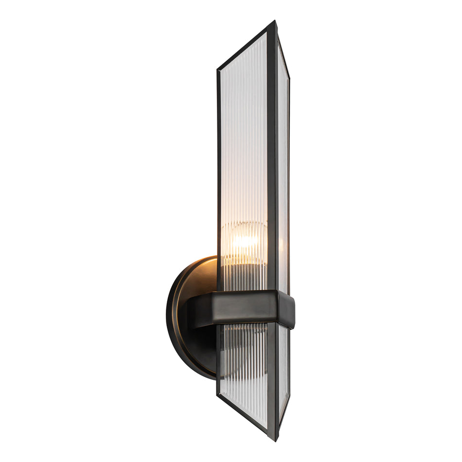 Cairo 4-in Ribbed Glass/Urban Bronze 1 Light Wall/Vanity by ALORA