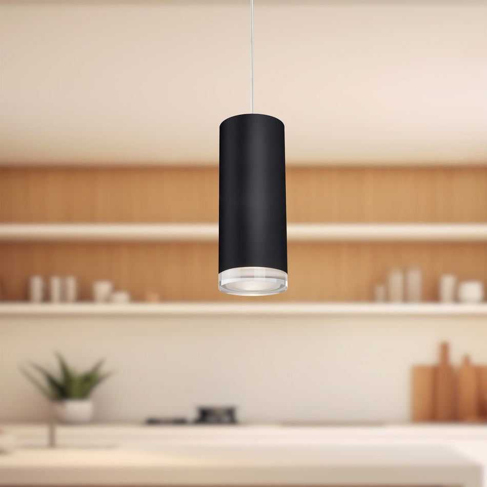 Cameo 10-in Black LED Pendant by KUZCO