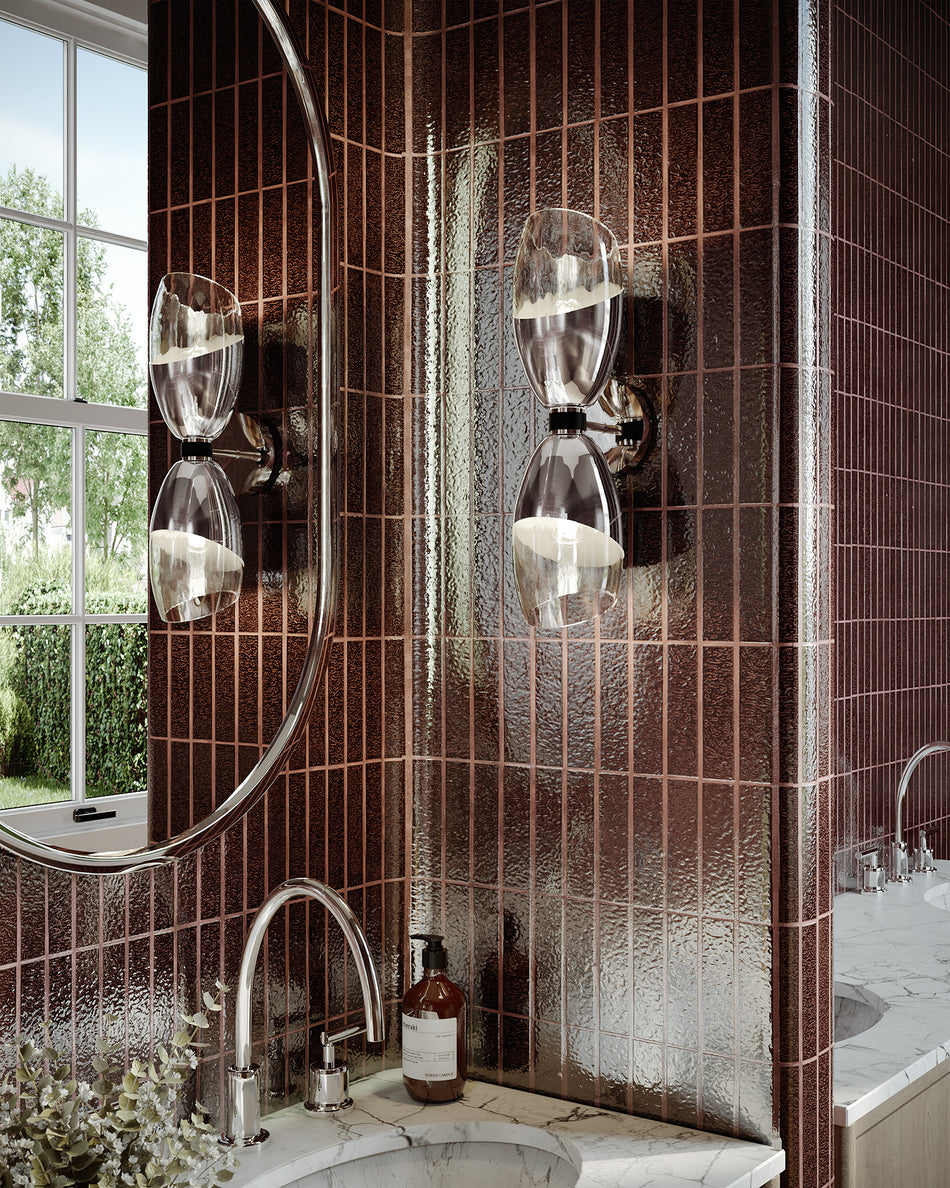 Capri 5-in Chrome/Clear Glass 2 Lights Wall/Vanity by ALORA MOOD