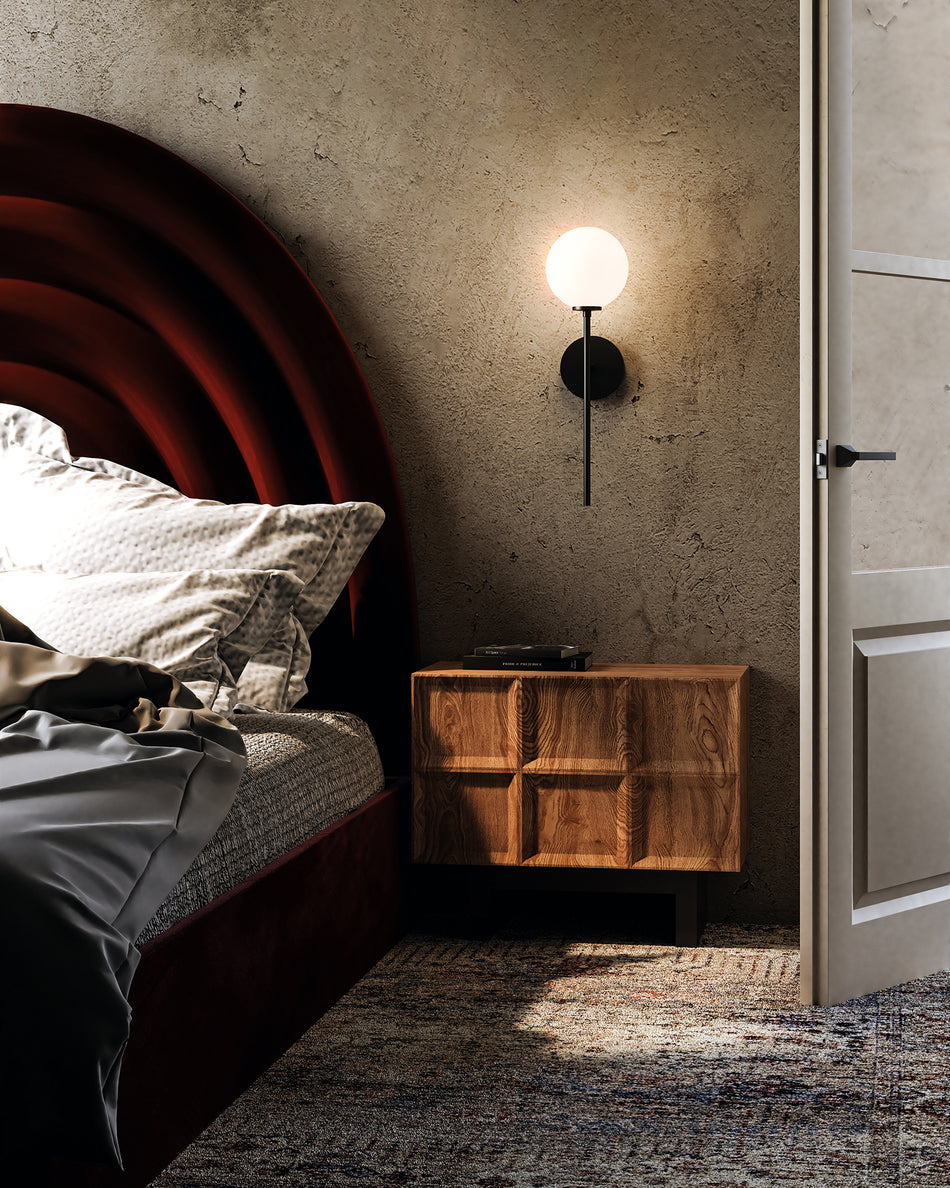 Cassia 6-in Matte Black/Opal Matte Glass 1 Light Wall/Vanity by ALORA MOOD