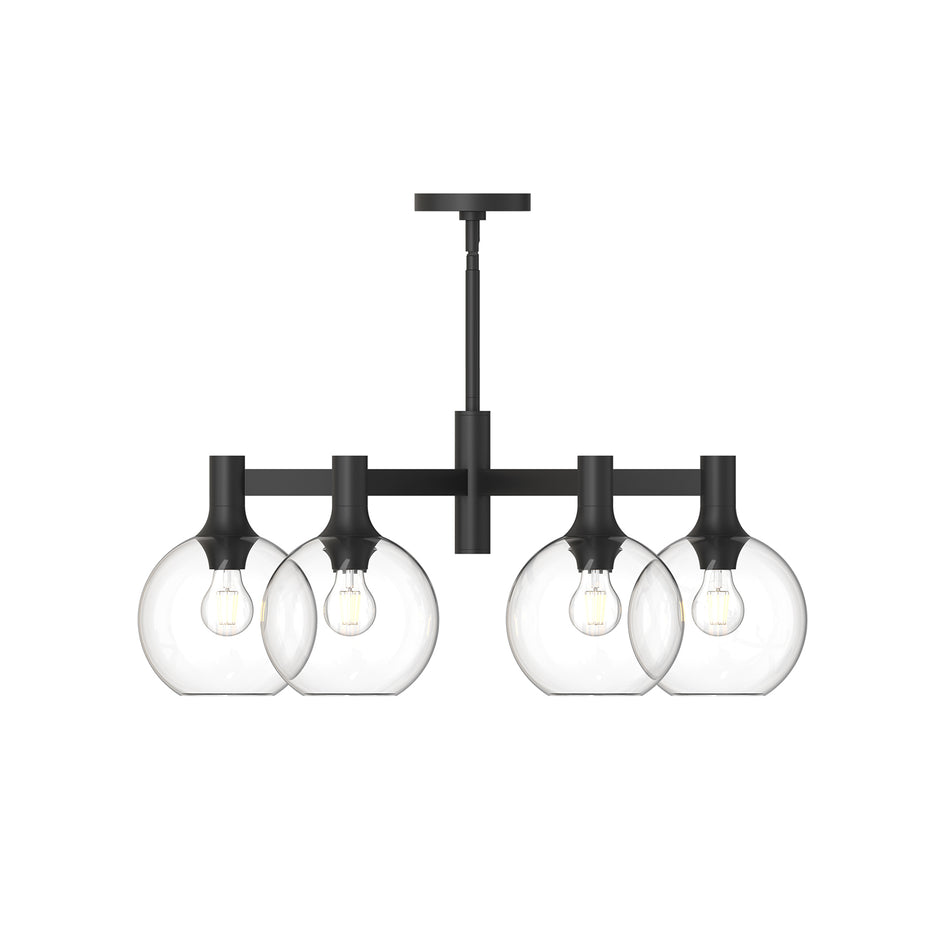 Castilla 29-in Clear Glass/Matte Black 6 Lights Chandeliers by ALORA MOOD