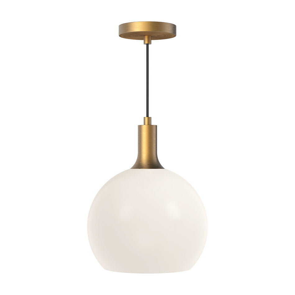 Castilla 10-in Aged Gold/Opal Matte Glass 1 Light Pendant