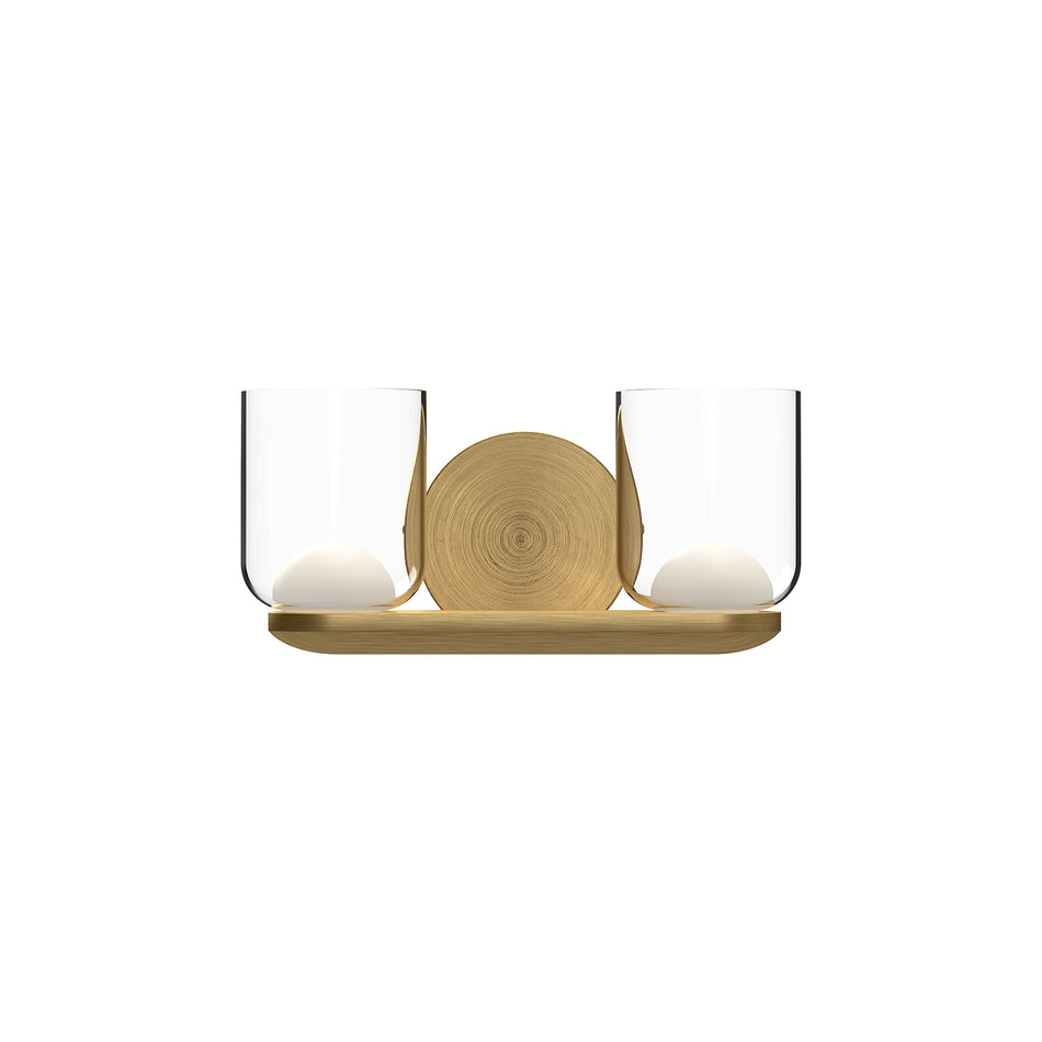 Cedar 12-in Brushed Gold/Clear LED Vanity by KUZCO