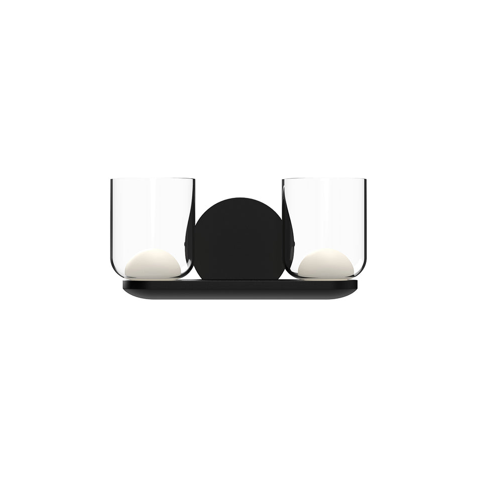 Cedar 12-in Black/Clear LED Vanity by KUZCO