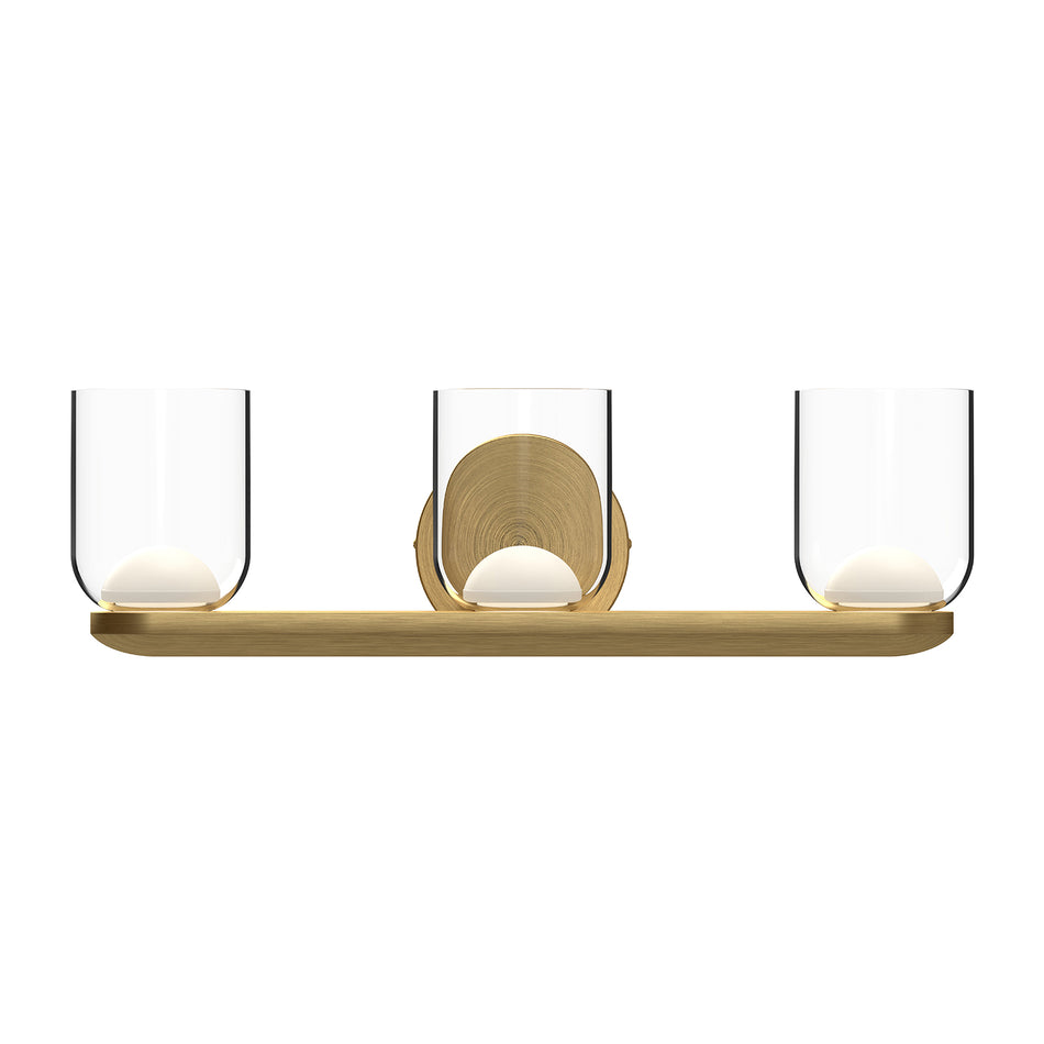 Cedar 20-in Brushed Gold/Clear LED Vanity by KUZCO