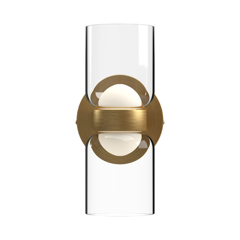 Cedar 11-in Brushed Gold/Clear LED Wall Sconce by KUZCO