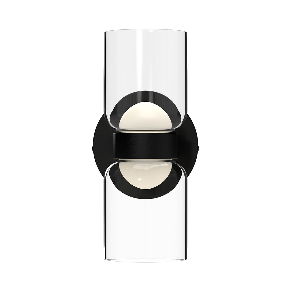 Cedar 11-in Black/Clear LED Wall Sconce by KUZCO