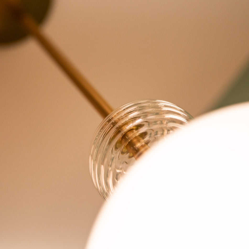 Celia 8-in Brushed Gold/Opal Glass 1 Light Semi Flush Mount