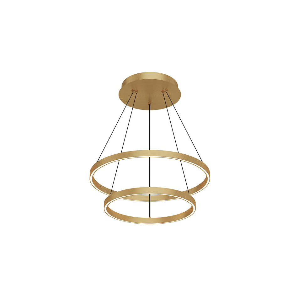 Cerchio 24-in Brushed Gold LED Chandeliers by KUZCO