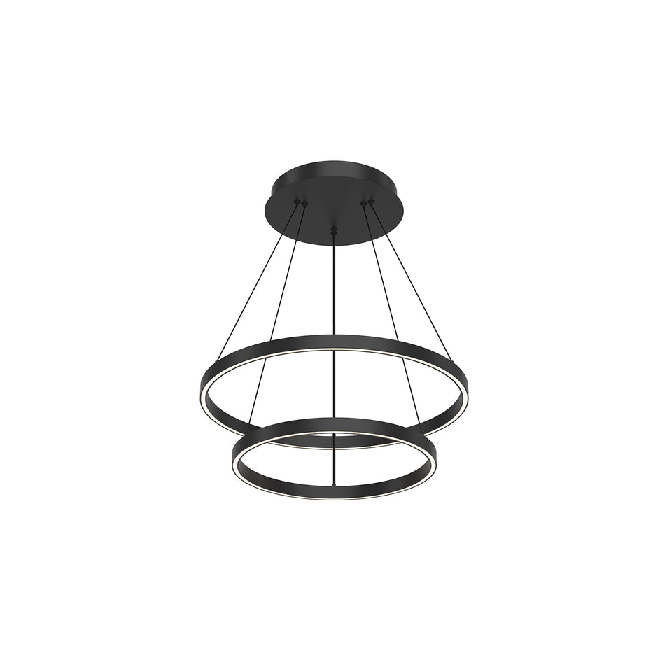 Cerchio 24-in Black LED Chandeliers by KUZCO