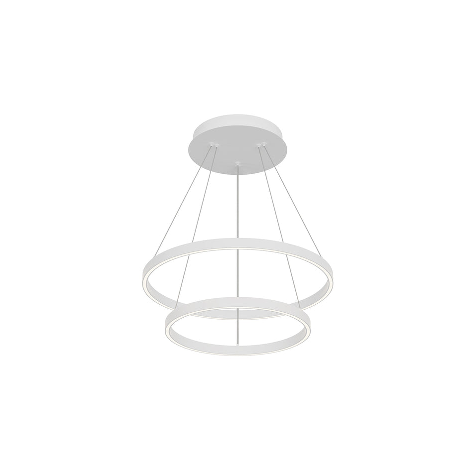 Cerchio 24-in White LED Chandeliers by KUZCO