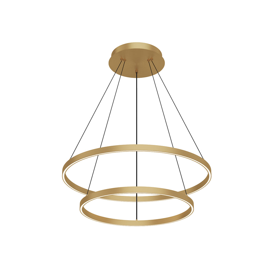 Cerchio 32-in Brushed Gold LED Chandeliers by KUZCO