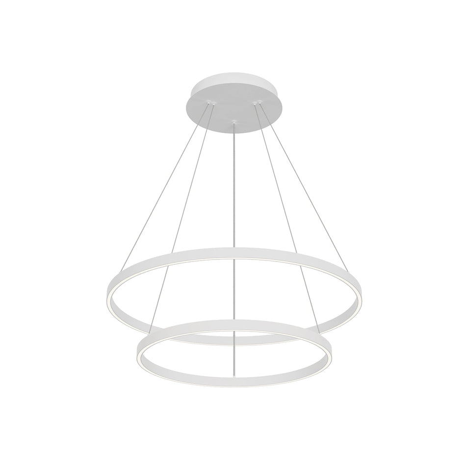 Cerchio 32-in White LED Chandeliers by KUZCO