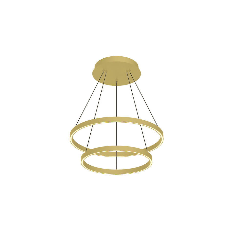 Cerchio 24-in Brushed Gold LED Chandeliers