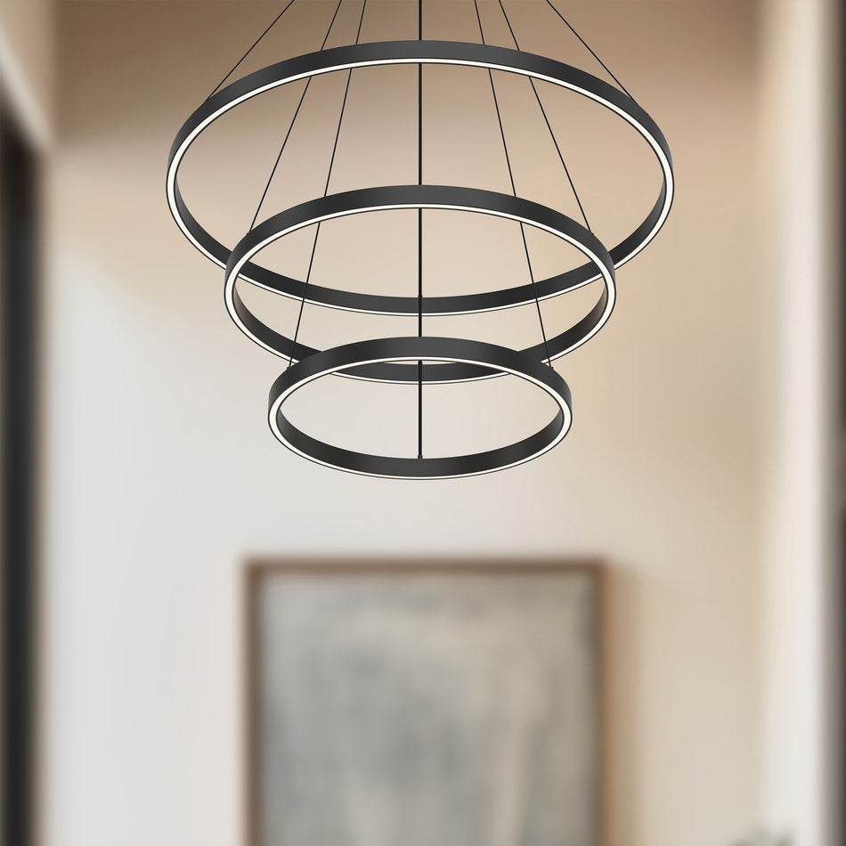 Cerchio 32-in Black LED Chandeliers by KUZCO