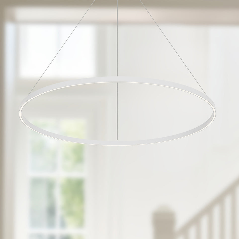 Cerchio 48-in White LED Pendant by KUZCO