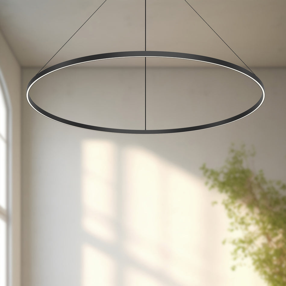 Cerchio 60-in Black LED Pendant by KUZCO