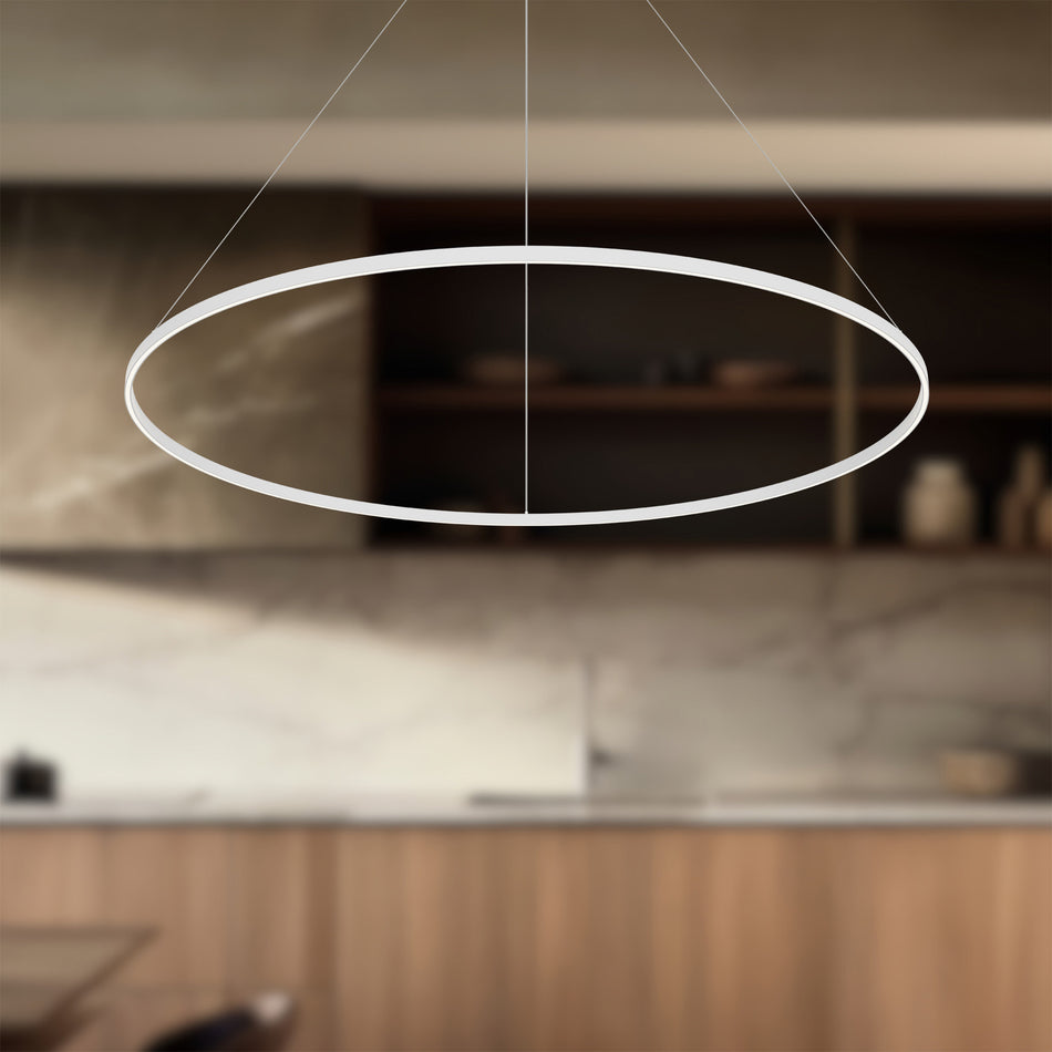 Cerchio 72-in White LED Pendant by KUZCO