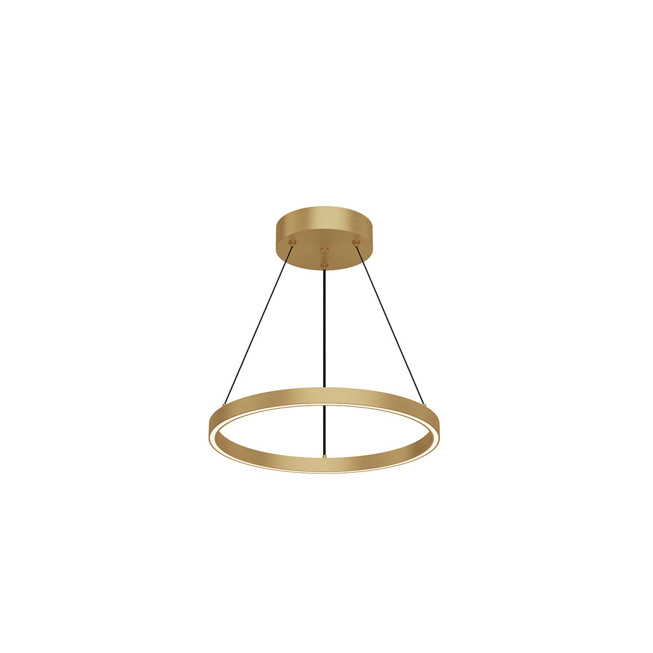 Cerchio 18-in Brushed Gold LED Pendant