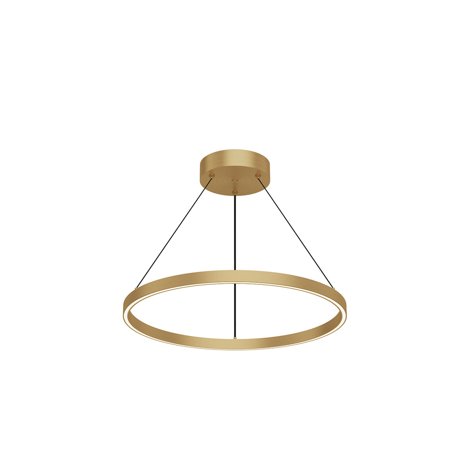 Cerchio 24-in Brushed Gold LED Pendant